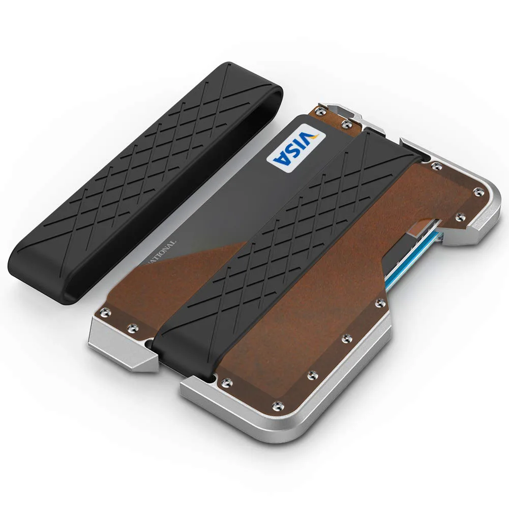 
2021 New Factory Customization Ultra-thin Aluminum RFID Blocking Business Metal Pocket Credit Card Holder Wallet for Men Women 