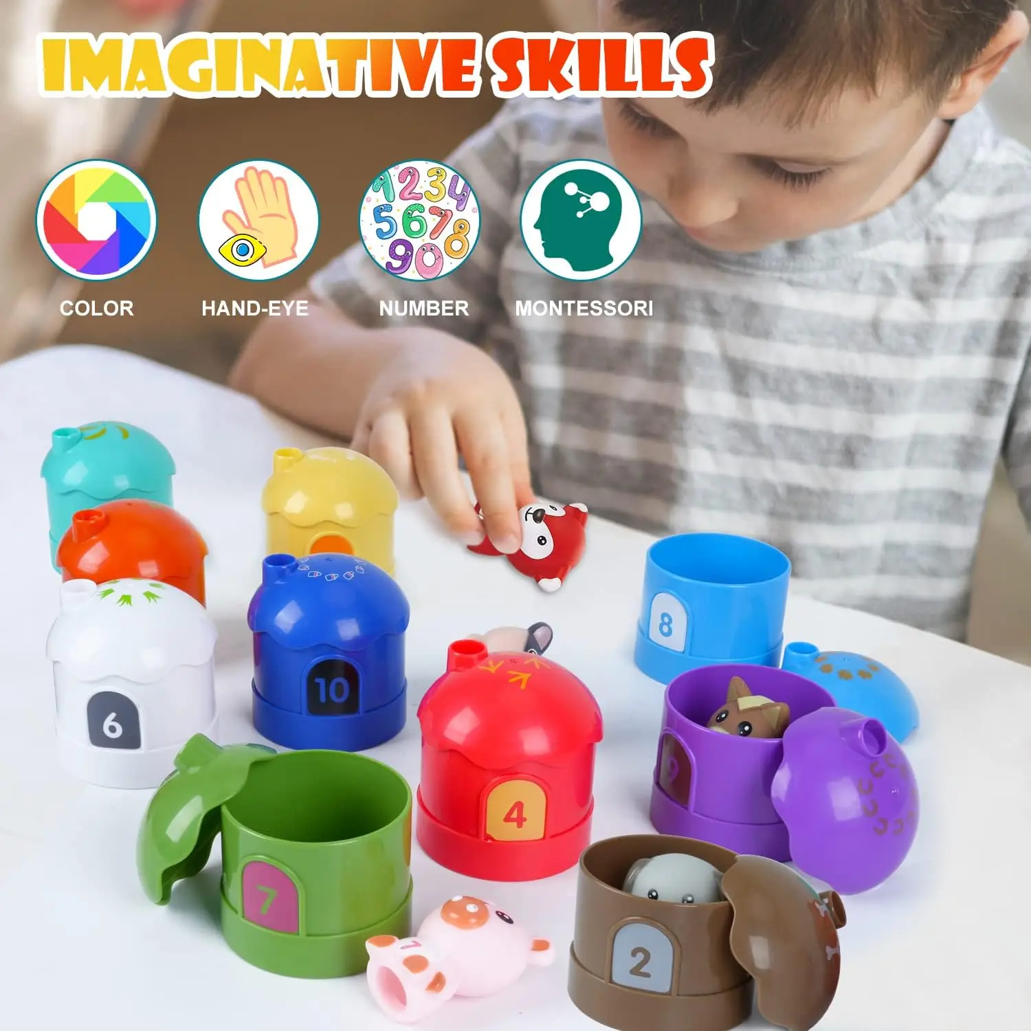 Farm Animals Finger Puppets Baby Montessori Toys Baby Educational Toys Montessori Farm Animals Toy Set For Kids Toddlers