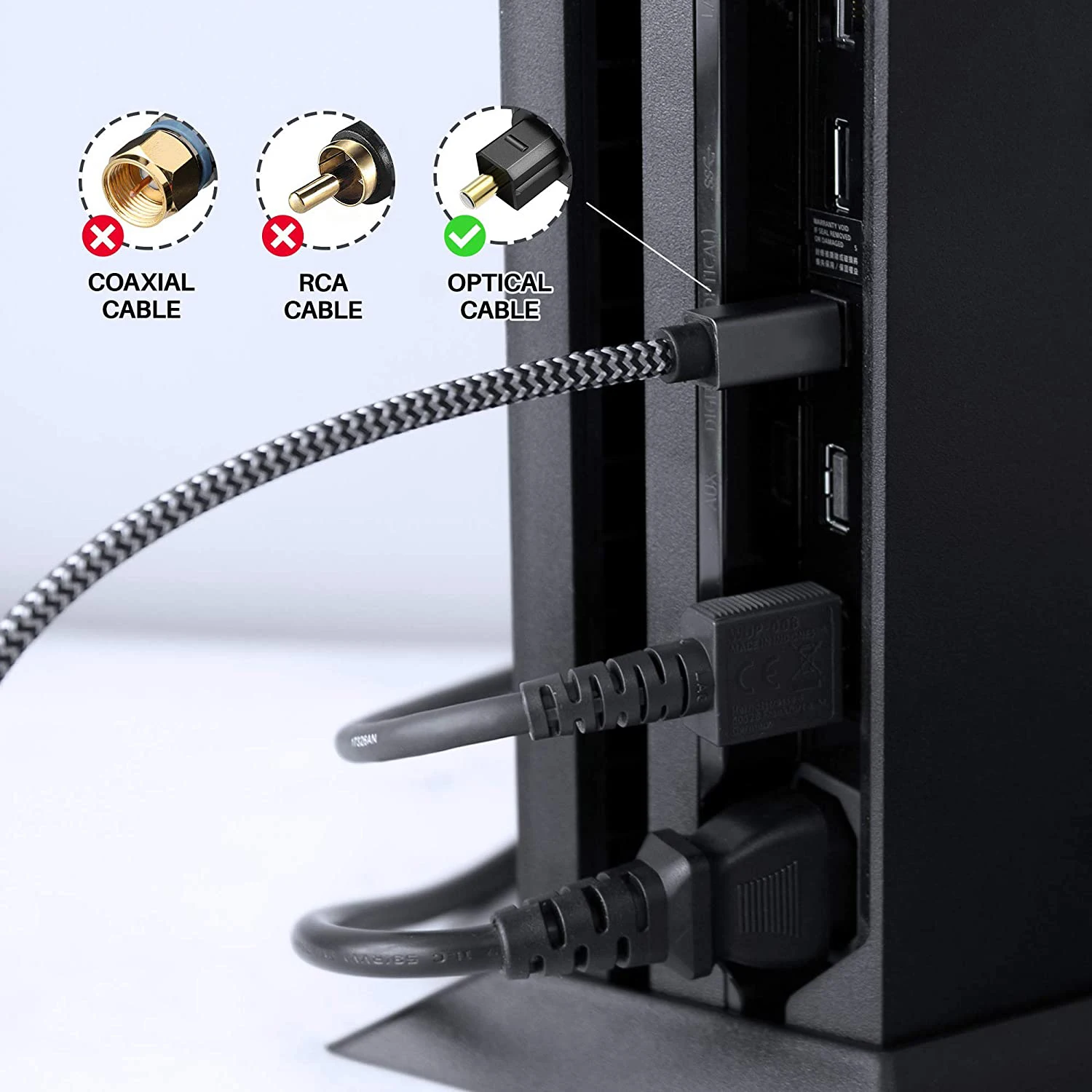 Аудиокабель в нейлоновой оплетке с позолотой 24 К Hi-Fi цифровой оптический аудиокабель для звуковой панели ТВ PS4