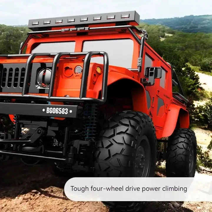Light Powerful Motor Waterproof Climbing Off Road Rc Cars And TrucksFull Scale 4WD High Speed Alloy Metal Jeep SUV Model LED