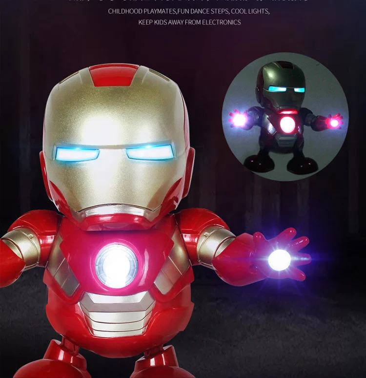 Electronic Toy Action Figure Toy LED Flashlight Sound Man Dance robot Hero