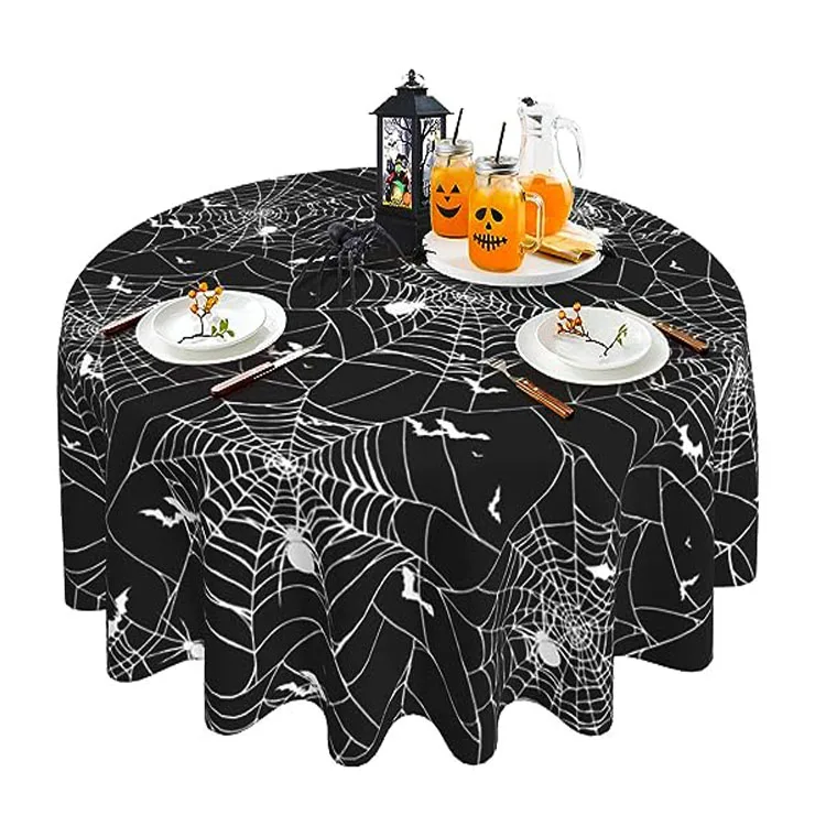 Round Tablecloth Waterproof Fruit Table cover Wrinkle Free Yellow Blue Texture Table Cloth