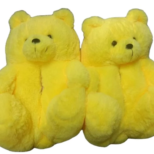 
2021 Hot Sale Teddy Bear Slippers One Size Fits All Baby Size Teddy Bear Slippers Cute Teddy Bear Slippers Animal 