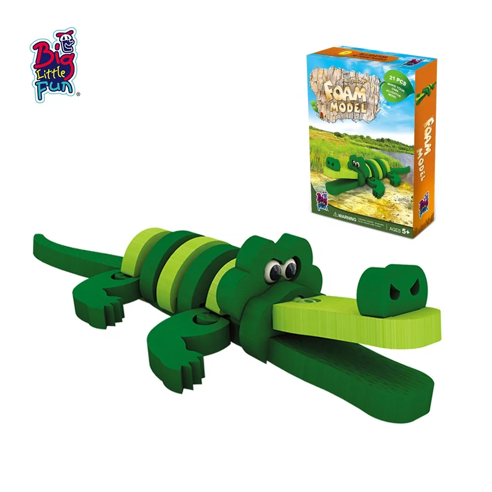 Newest products mini crocodile  toy puzzle 3d DIY game with educational toys kids