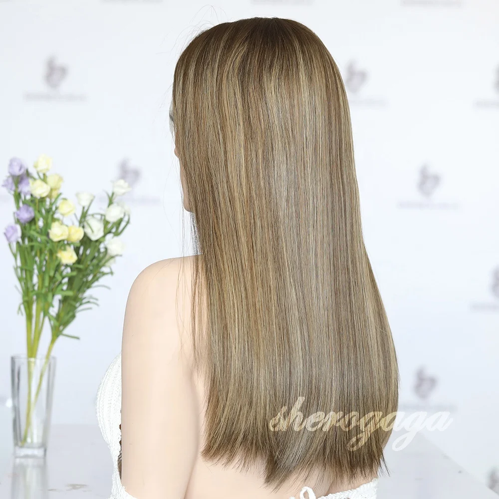 Silk Straight 20 Inches HD Invisible Lace Top Jewish Wig Raw Virgin Hair Jewish Wig Kosher Wig