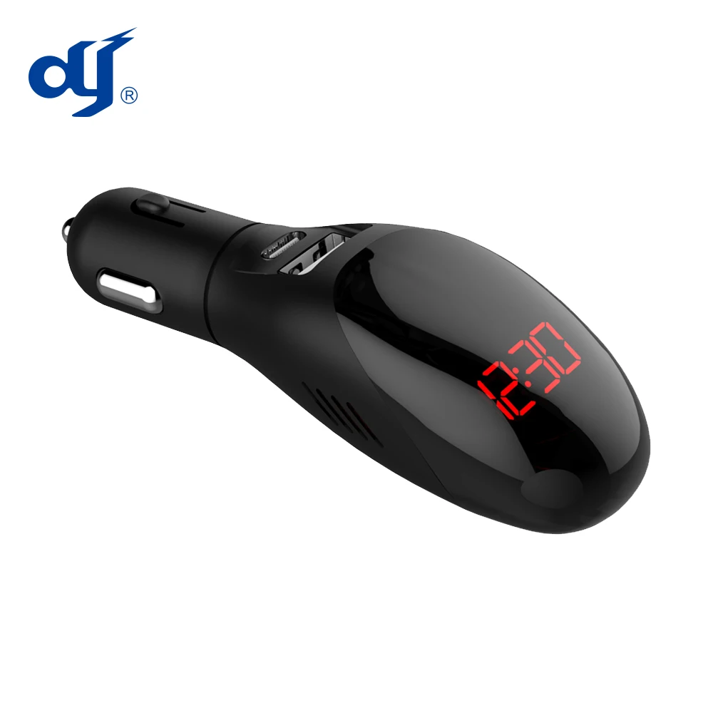 Intelligent 12V/24V 3 in 1 Plug-in Car Air Purifier with Dual USB Charger and Digital Display