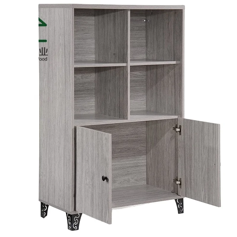 India Narrow 3-Door Library 3 Tier Shelf Bookcases For Sale With Doors