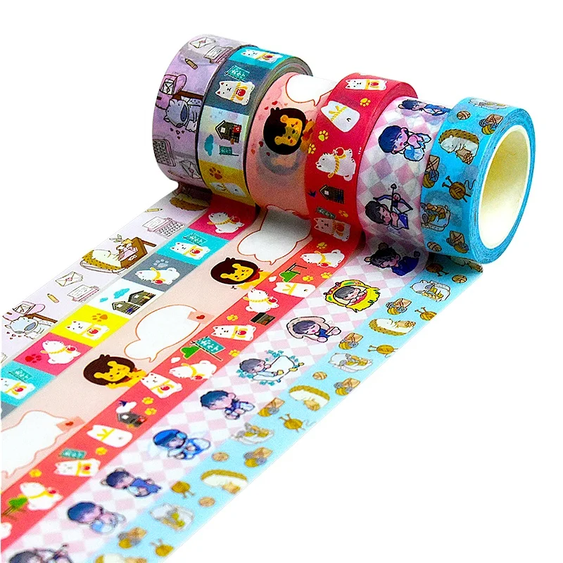 Декоративная красочная самоклеящаяся лента Washi с индивидуальным