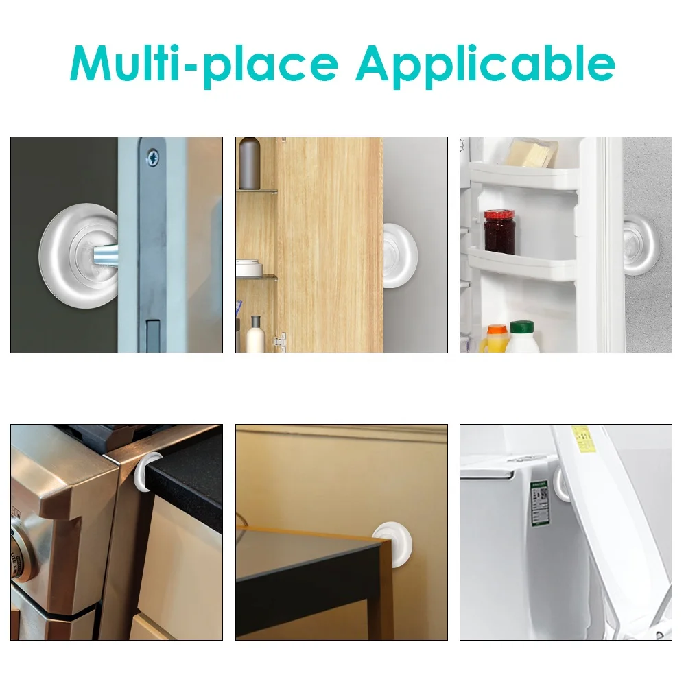 Self Adhesive Wall Door Handle Bumper Guard Square Round Transparent Soft Door Knob Wall Shield