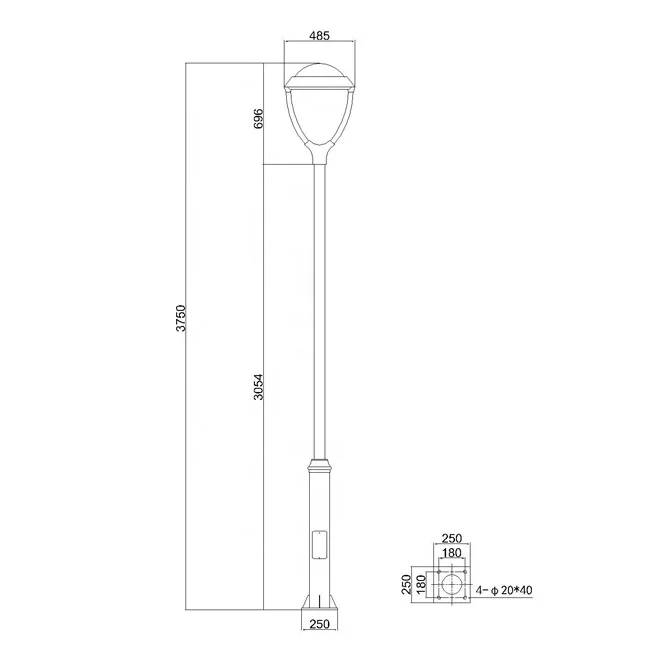 Outdoor Garden Lighting LED Post Top Lantern