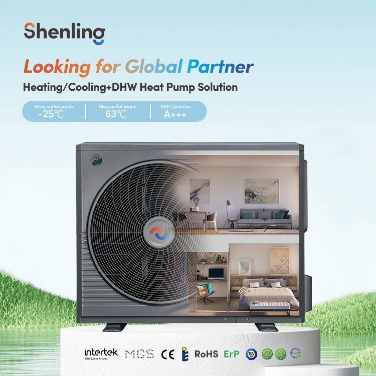 Shenling China Manufacture Wrmepumpe R290 Full DC Inverter Heat Pump 12KW Air to Water Heating Pump