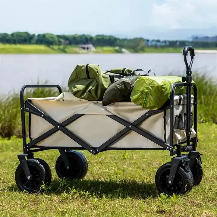 2023 New 140L large capacity Universal Wheels with brakes Foldable climbing camping Spliced folding Camping trolley carts