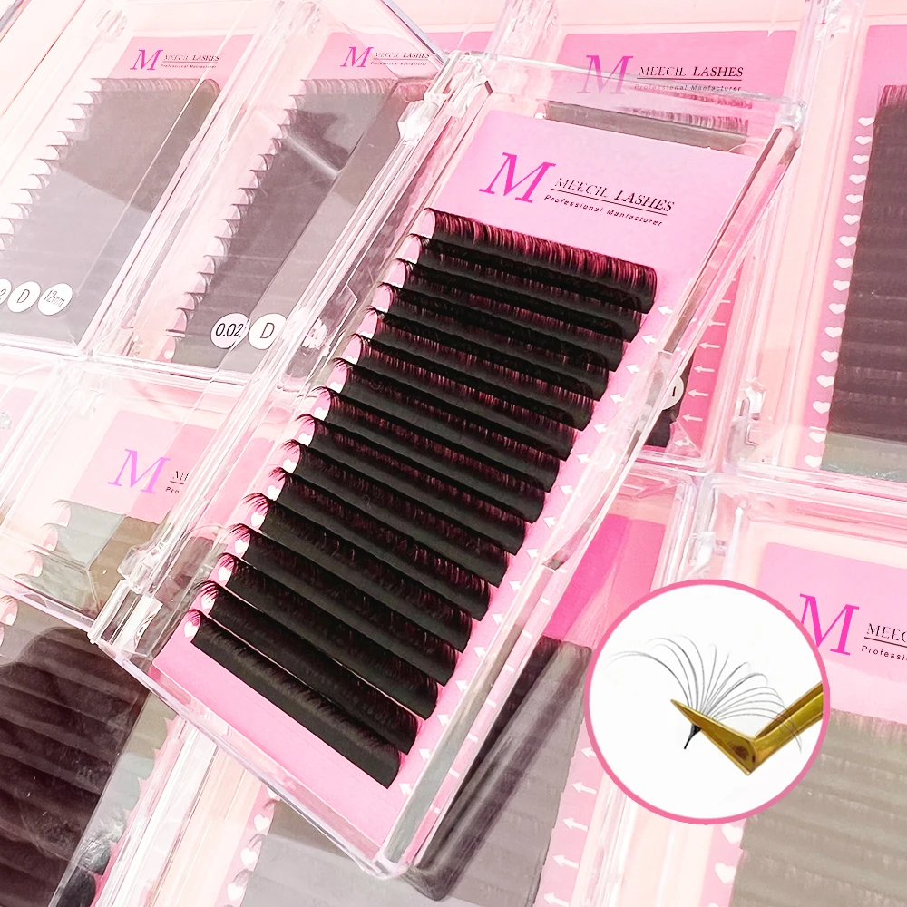 Full Mink Cashmere Dark Matte Russian Mixed Fluffy Volume Handmade Lash Trays Volume Eyelashes wholesale