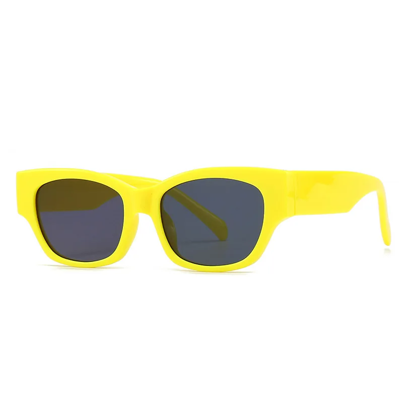 KUANGTU Retro cat eye frame sunglasses trendy fashion  red yellow glasses for men and women sunglasses
