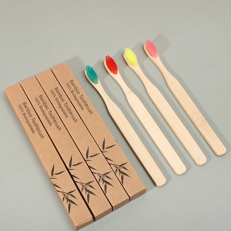 Горячая Распродажа, красочная Экологически чистая дешевая бамбуковая зубная щетка, оптовая продажа зубной щетки (1600188752899)