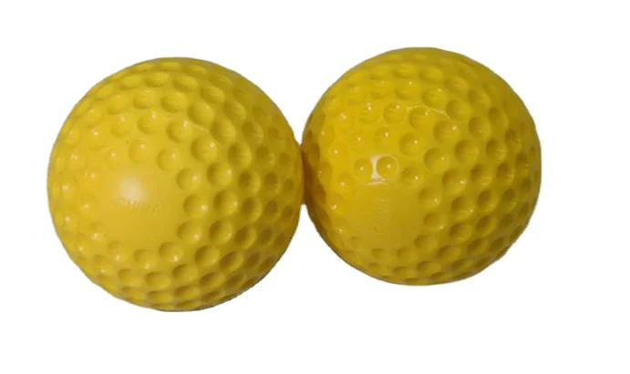 high quality 9 inch 12 inch yellow dimpled pitching machine baseball balls softball balls