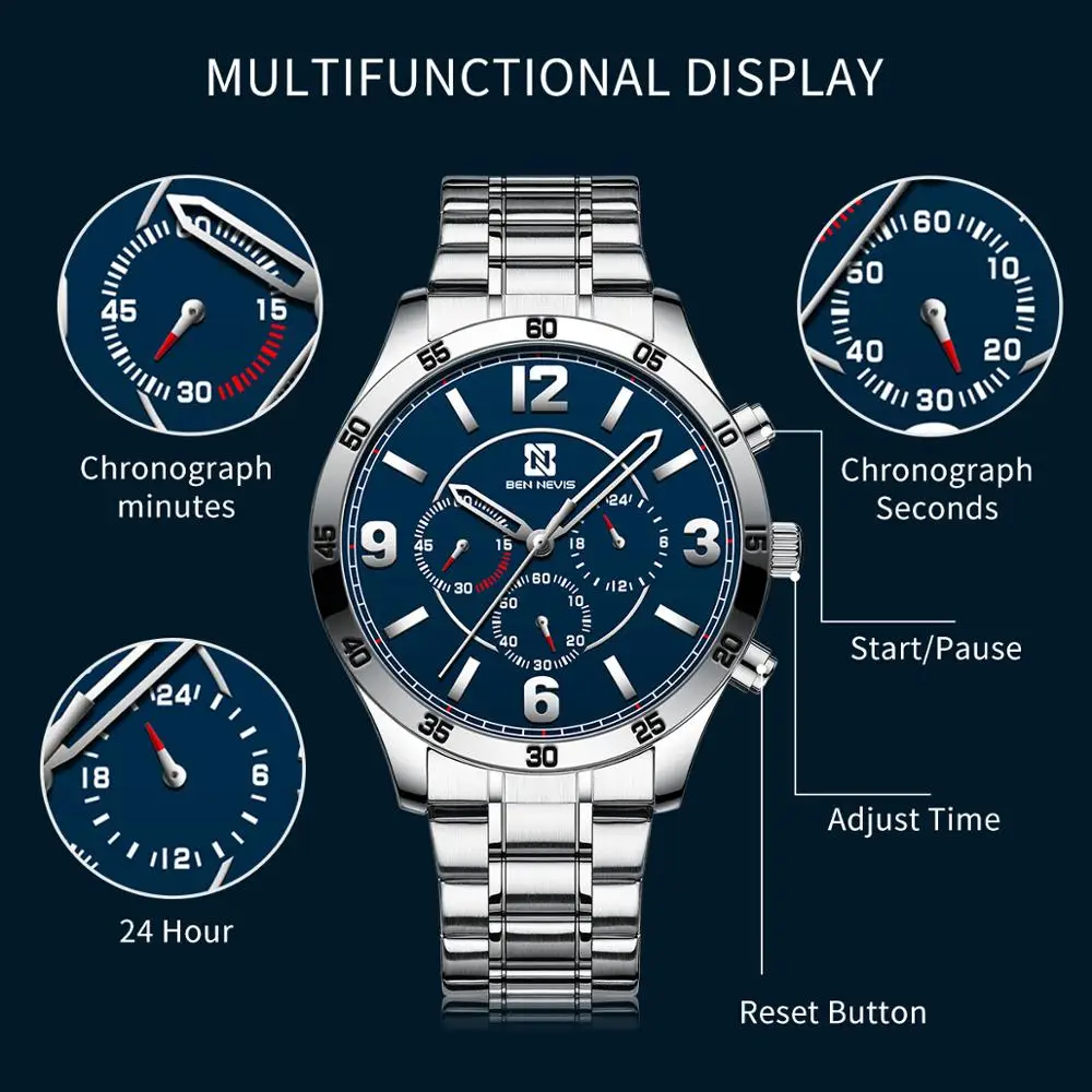 China factory produces multi-function quartz movement sports watch high-end watches can be customized OEM6010G