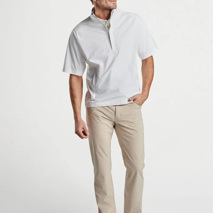 Men Outdoor Short Sleeve Rain Golf Shirt Stand Collar Solid Waterproof Summer Zip Up Shirt Jackets For Male