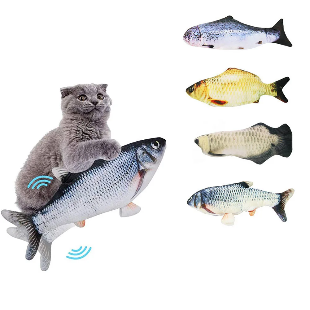 Usb Electric Moving Dancing Fish Cat Toy Cat Flapping Kicker Electric Simulation Interactive Fish Toy for Cat usb flippity fish