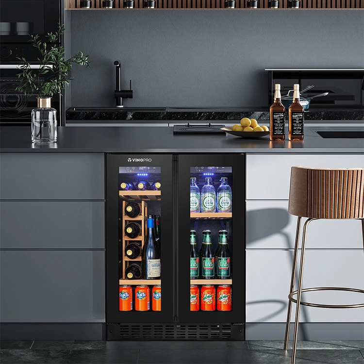 Vinopro Factory customization Smart 96L Dual Zone Wine Cooler with 28 Bottle Capacity for Household Use