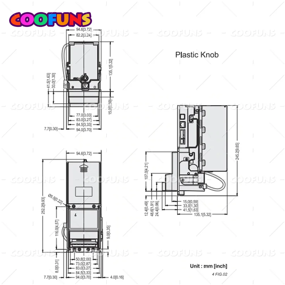 Factory Price Original TAIWAN ICT PA7/ LX7 Bill Acceptor with Cash Box for Vending Machine