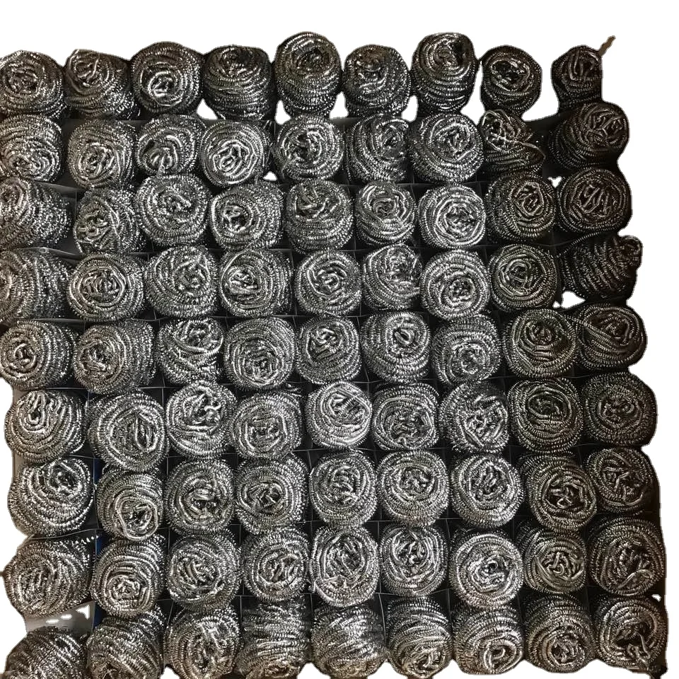 High Quality Family Cleaning Scrubber Stainless Steel Scourer Sponge Wrapped Plastic Mesh Factory Direct Sale Sustainable