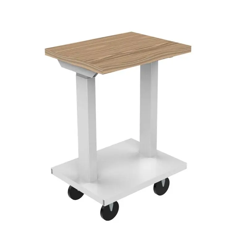 Movable Height Adjustable Hospital Food Over Bed Table With Wheel