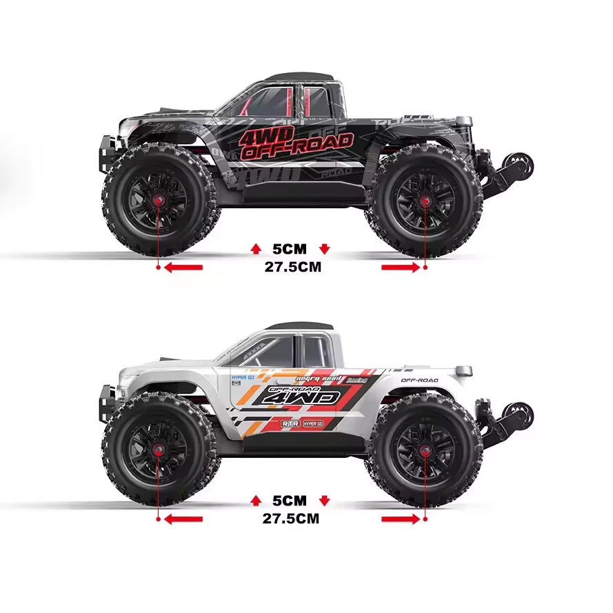 MJX New 10208 Hyper Go 1/10 Little 4WD Brushless RC Monster Truck Car High Speed Electric Model RC Racing Car Off-road For Adult