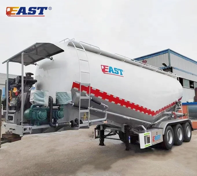 Цементный танкер EAST V-образной формы для продажи сухая сыпучая летучая зола полуприцеп пневматический грузовик цена