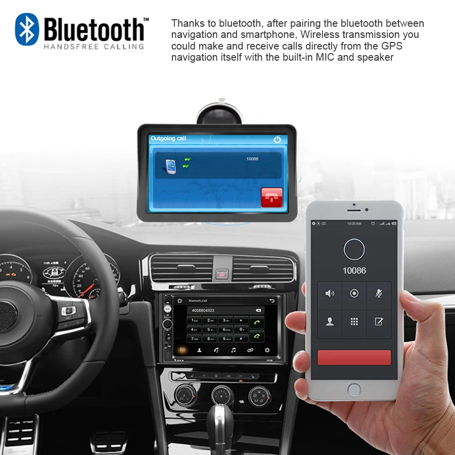 Car GPS Navigation 9 inch BT AVIN Navitel 2022 Europe America Map Sat Nav Truck gps Navigators FM Touch Screen