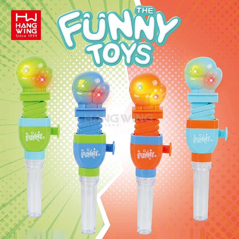 HW children early education classic stress relief fist launcher fun fidget toys set boxing head telescopic Candy Cane 12PCs/box