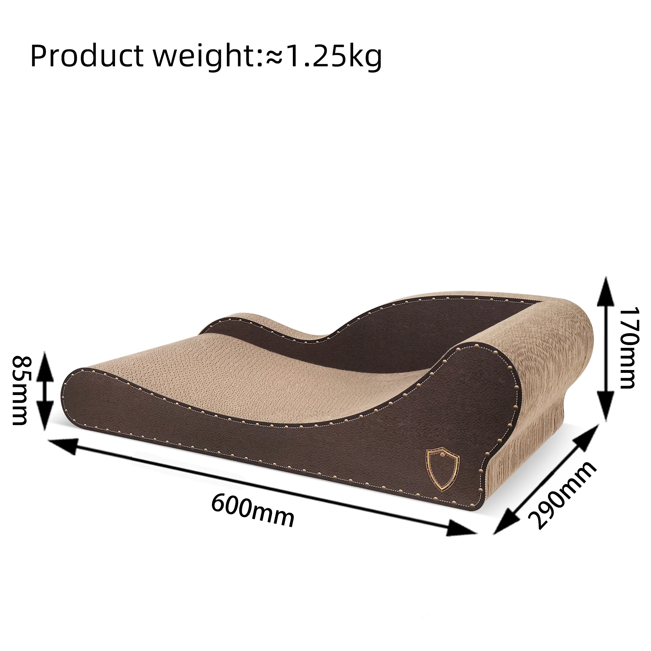 Craft Corrugated Paper Scratching Cardboard IC-5050 Luxury Sofa-shape-60-coffee Wooden Chaise Cat Scratch Board