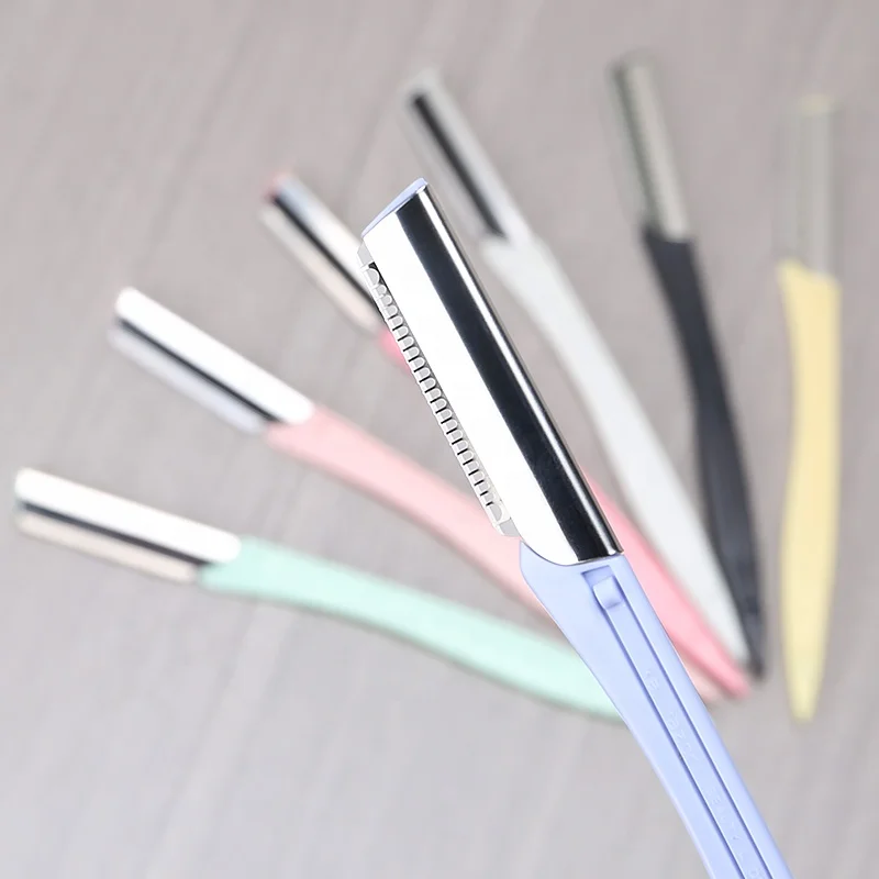 Customized package portable private label eyebrow trimmer razors eyebrow razor and facial razor