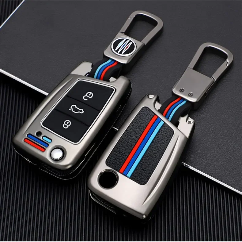 Car mounted Volkswagen folding key cover Volkswagen metal key cover Intelligent three key remote control protective cover