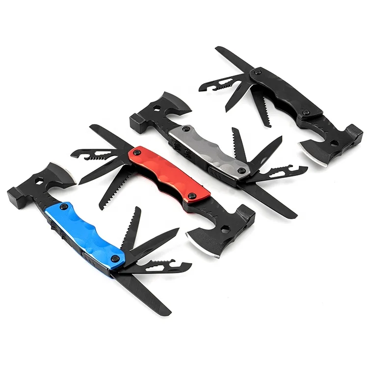 New cross-border multi-functional vehicle fire axe outdoor camping mountaineering hammer with axe portable combination tools