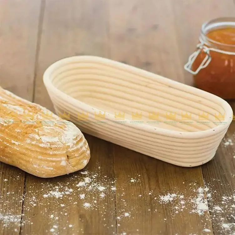 Wholesale Handmade Bread Basket Baking Oval Fermentation Dough Bannetons Rattan 10inch Proofing