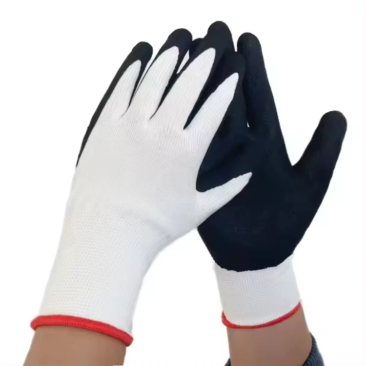 Custom logo dielectric farming cheap nitrile general purpose esd coat Palm Coating gloves safety gloves for work