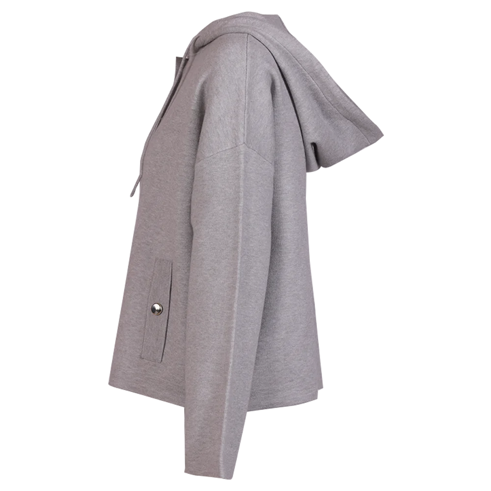 New Products Sustainable Breathable Button Decorations Viscose Casual Long-Sleeved Knit Hooded Sweater
