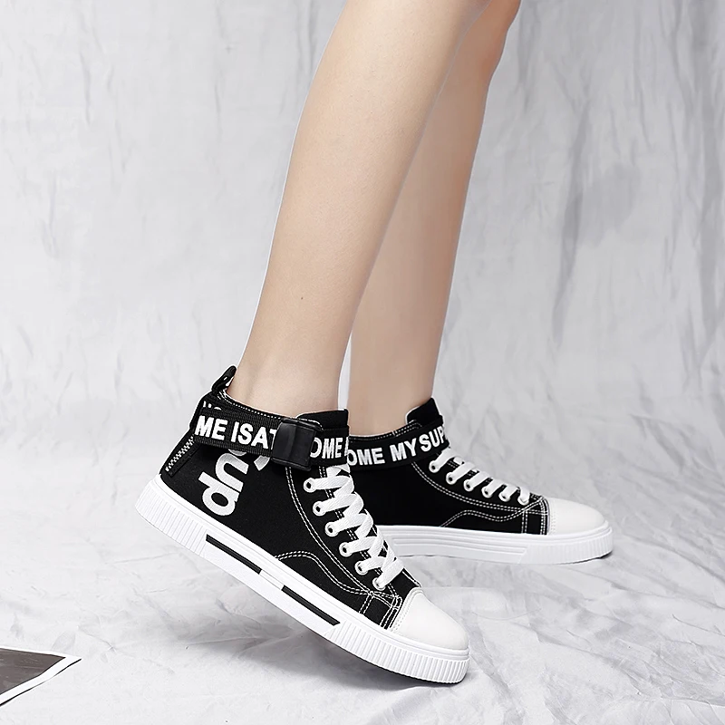 Moyo Fashion Black Canvas Shoes Teenager Casual Sneakers Summer High Top Skateboard Shoes Men Shoes