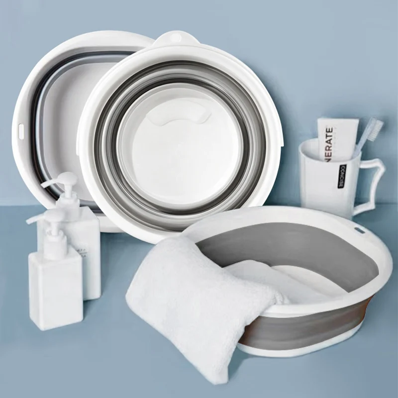 Handiness Portable Kitchen Washing Bowl Plastic Baby Washbasin Traveling Lightweight Foldable Basin