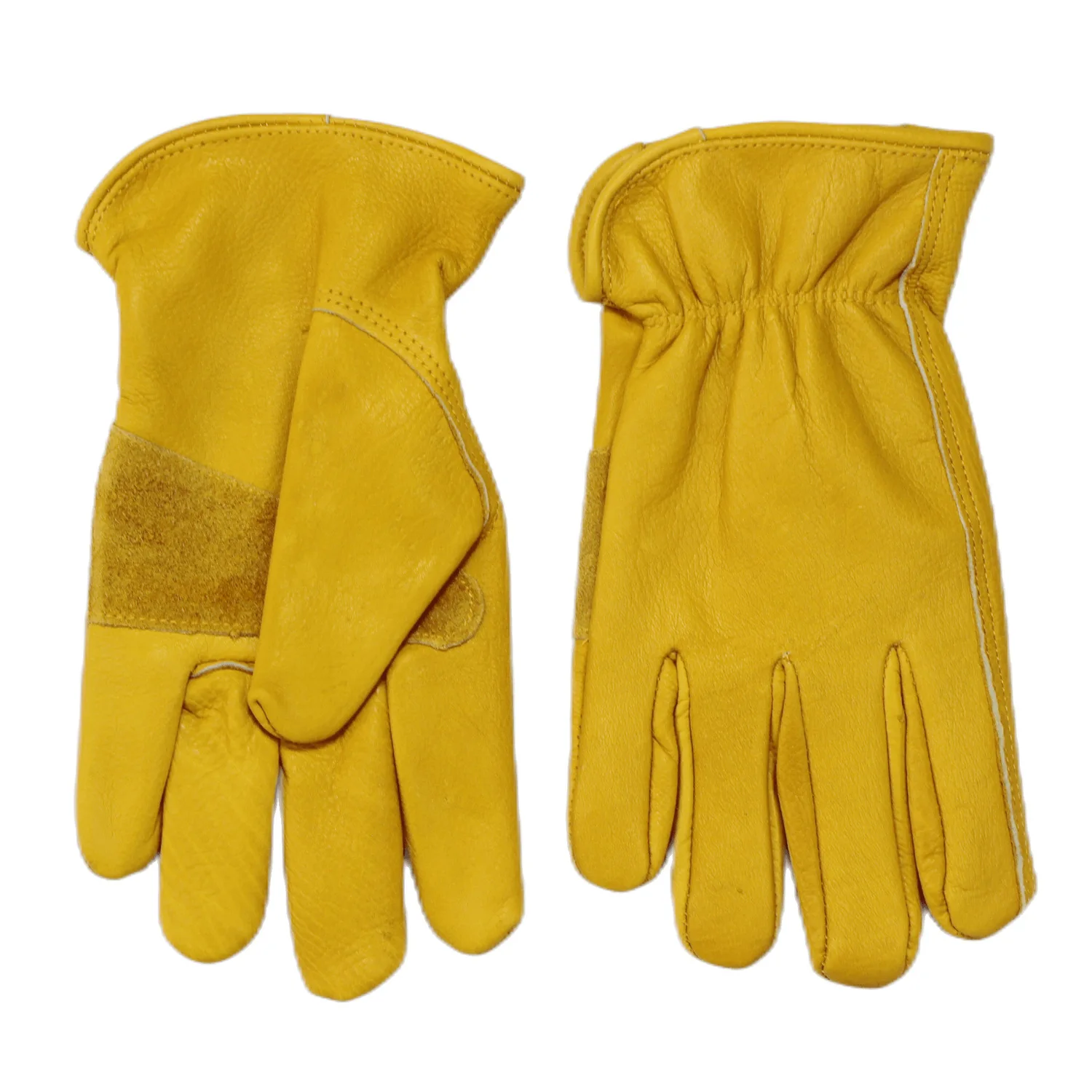 BC Level Cowhide Yellow Split Gloves Men Gardening Truck Bus Driver Work Gloves For Construction Cow Leather Working Gloves