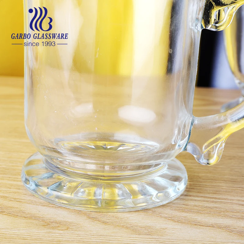 18oz Drinking Glass Mug Irish Coffee Latte Glass Cup with Handle Stand High Quality Wholesale Tea Coffee Latte clear Glass Mug