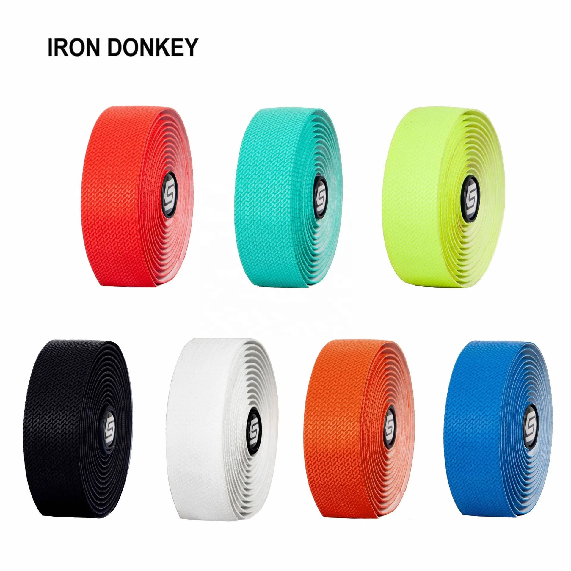 IRONDONKEY Customized Logo Anti-Slip Shock-Absorbing Leather Carbon Fiber Pattern Bicycle Handle Strap for BMX & Road Car Use