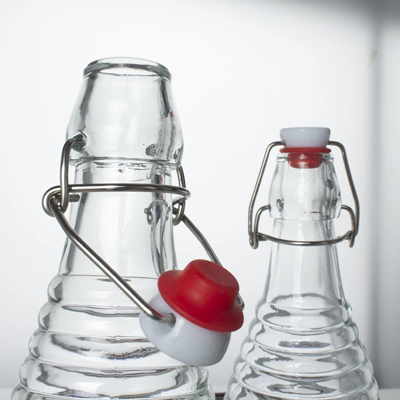 swing top Wine Vodka Glass Bottle 250ml 375ml high quality whiskey glass bottle