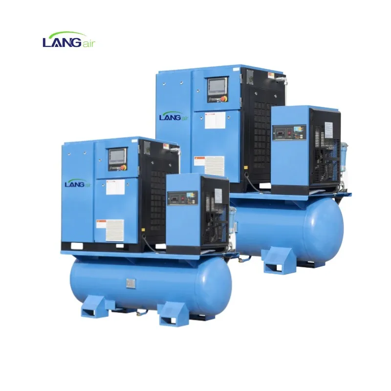 Langair china rotary 22 KW 30 HP All-in-one Combined Screw Air Compressor with Tank and Dryer