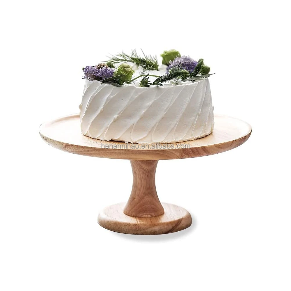 Footed Round Square Wooden Server Wedding Cake Stand