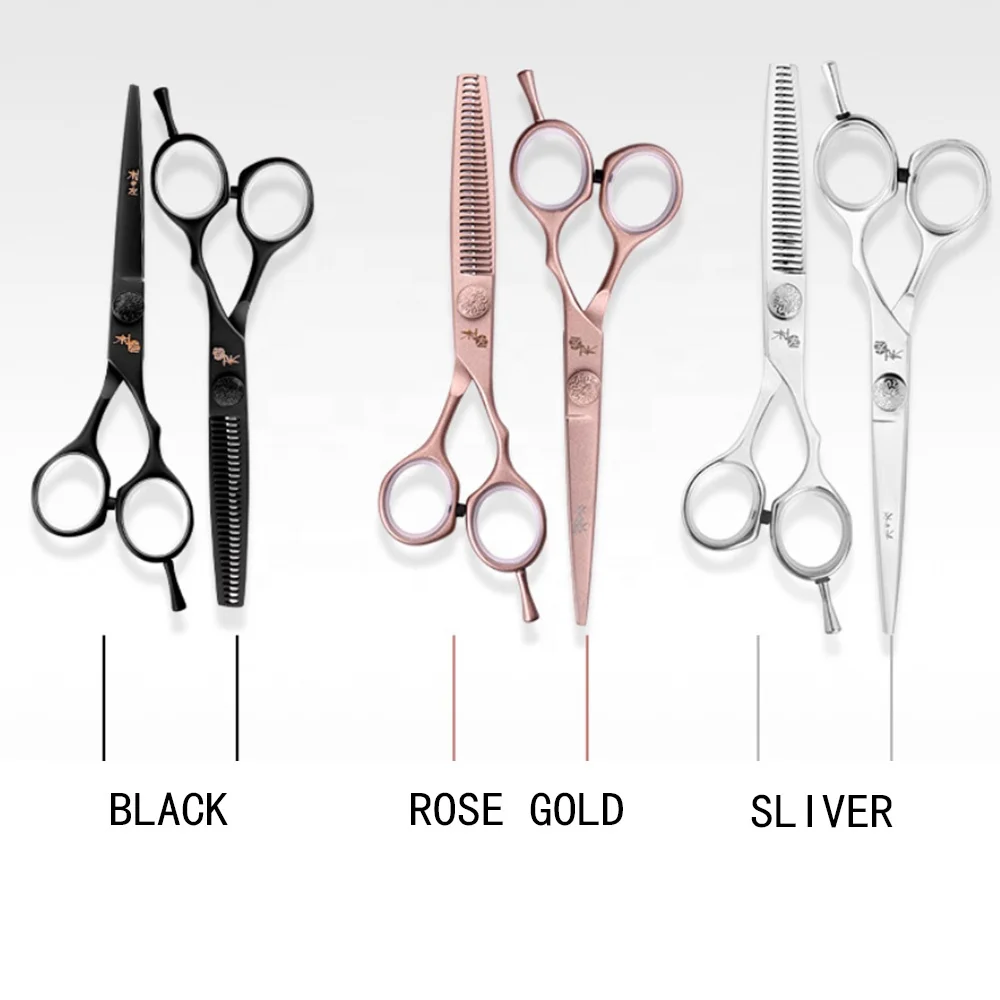6 Inch New Fashion Custom Salon Barber Tools Japanese Steel Hairdressing Cutting frcolor Rose Gold Hair Scissors For Designer