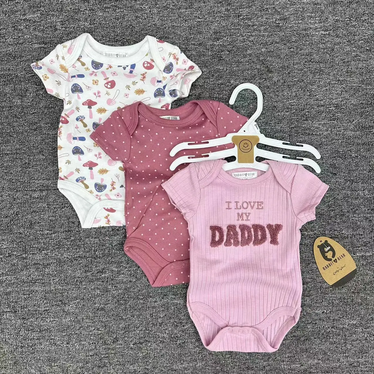 Wholesale 3 Pieces Cotton Baby One Set Romper Set Newborn Swaddling Clothes Printing Patterns Bodysuits Jumpsuit Summer 2024