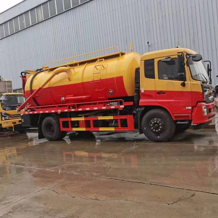 High-quality  Dongfeng 14 cbm sewage suction trucks with jetting  vacuum pump  truck septic  truck vehicle