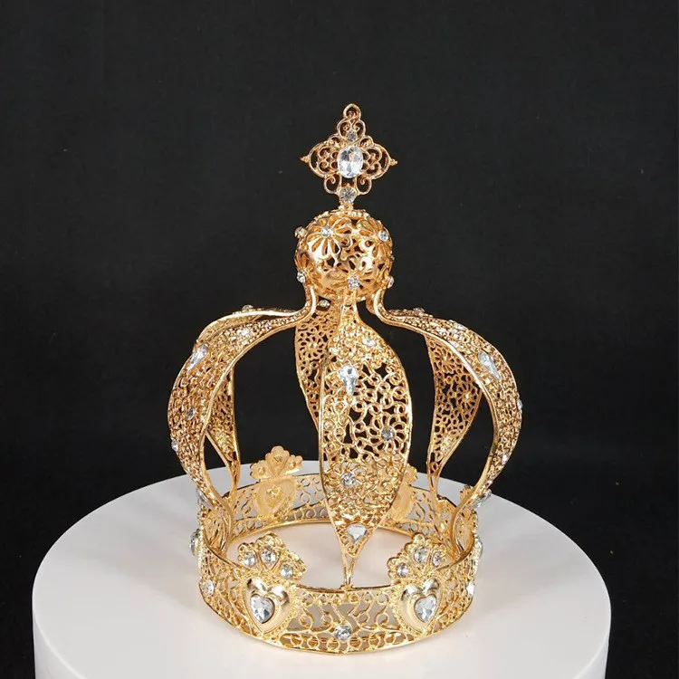European style castle crown  crowns pageant big hollowed out bride wedding crown